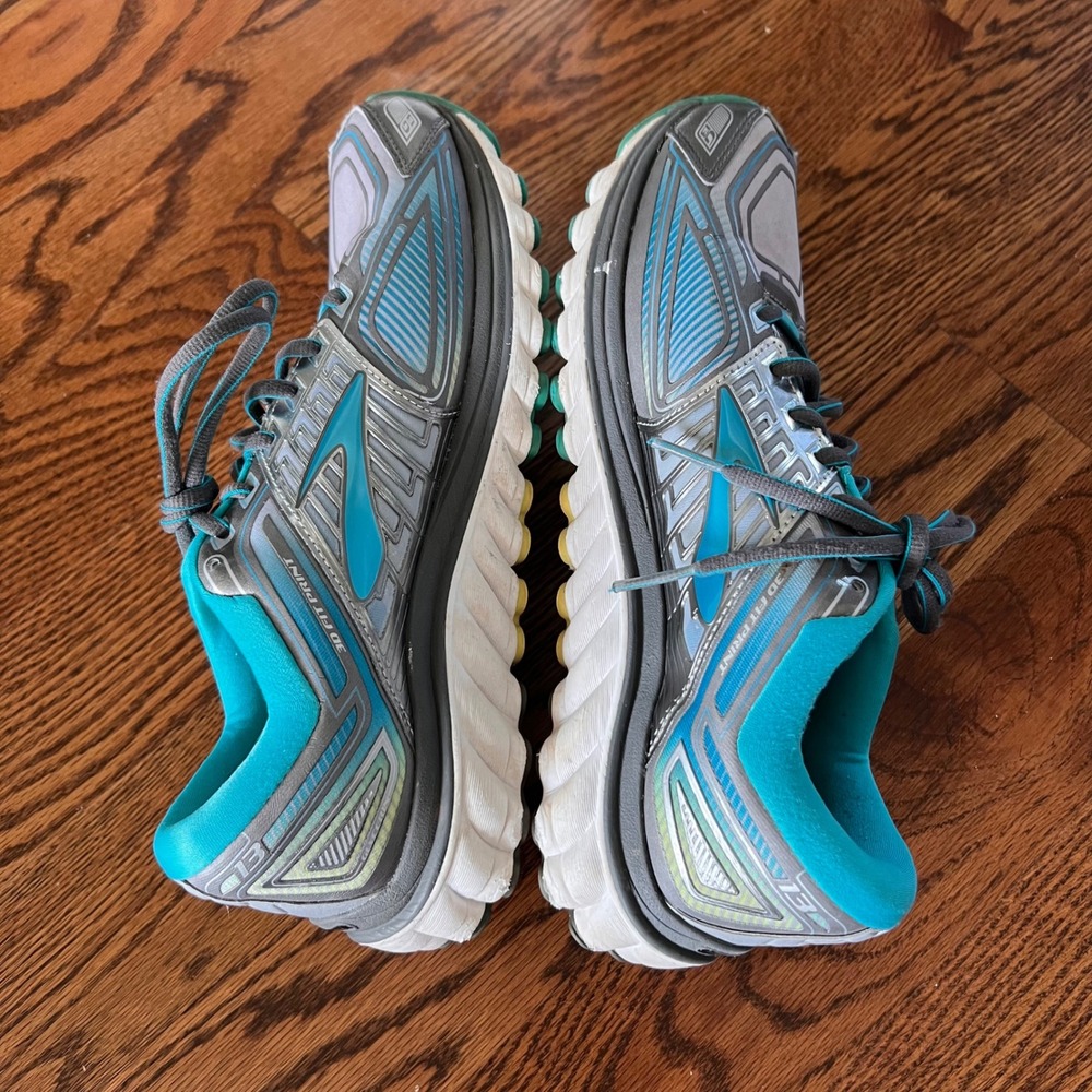 Brooks Glycerin 13 Womens 10 Running Shoes Teal Silver Sneakers 1201971B030 - Picture 5 of 14